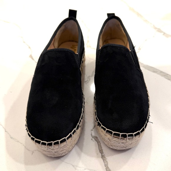 Sam Edelman Womens Black Suede Espadrille Slip On Platform Flats Size 9 - Picture 4 of 8